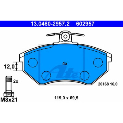 Disk pločice ATE 13.0460-2957.2