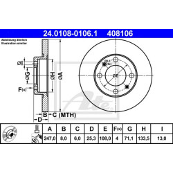 Kočioni disk ATE 24.0108-0106.1