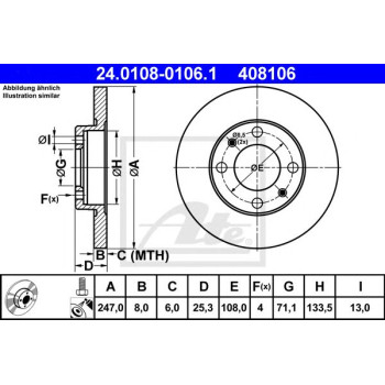 Kočioni disk ATE 24.0108-0106.1