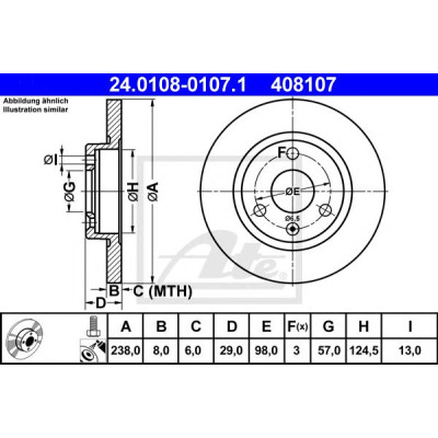 Kočioni disk ATE 24.0108-0107.1