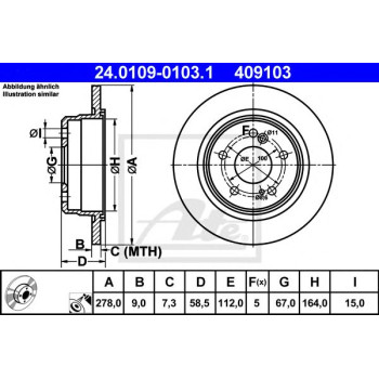 Kočioni disk ATE 24.0109-0103.1