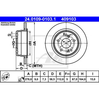 Kočioni disk ATE 24.0109-0103.1