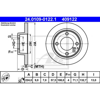 Kočioni disk ATE 24.0109-0122.1