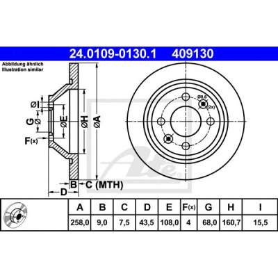 Kočioni disk ATE 24.0109-0130.1