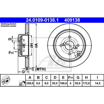 Kočioni disk ATE 24.0109-0138.1