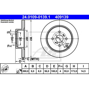 Kočioni disk ATE 24.0109-0139.1