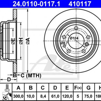 Kočioni disk ATE 24.0110-0117.1