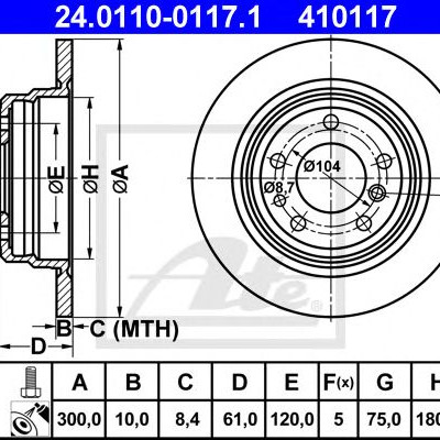 Kočioni disk ATE 24.0110-0117.1