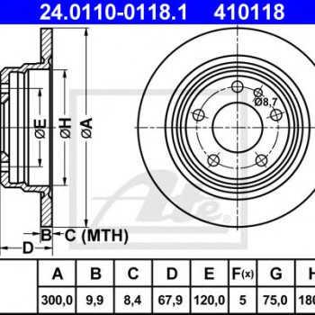 Kočioni disk ATE 24.0110-0118.1