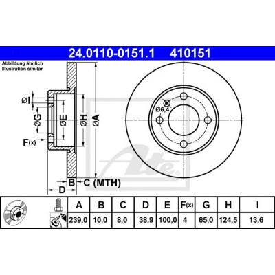 Kočioni disk ATE 24.0110-0151.1