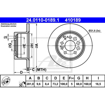 Kočioni disk ATE 24.0110-0189.1