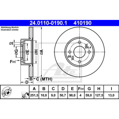 Kočioni disk ATE 24.0110-0190.1
