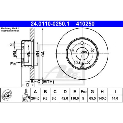 Kočioni disk ATE 24.0110-0250.1