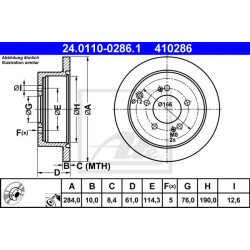 Kočioni disk ATE 24.0110-0286.1