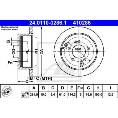 Kočioni disk ATE 24.0110-0286.1