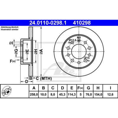 Kočioni disk ATE 24.0110-0298.1