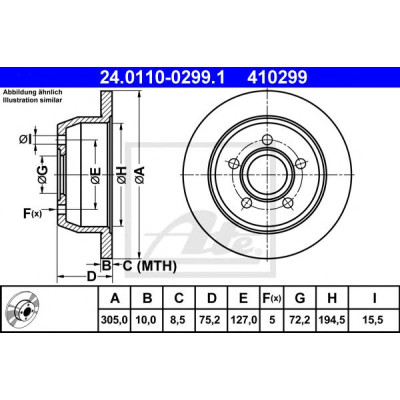 Kočioni disk ATE 24.0110-0299.1
