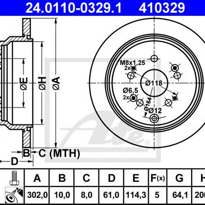 Kočioni disk ATE 24.0110-0329.1
