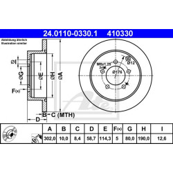Kočioni disk ATE 24.0110-0330.1