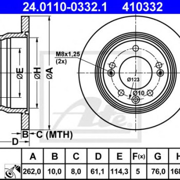 Kočioni disk ATE 24.0110-0332.1