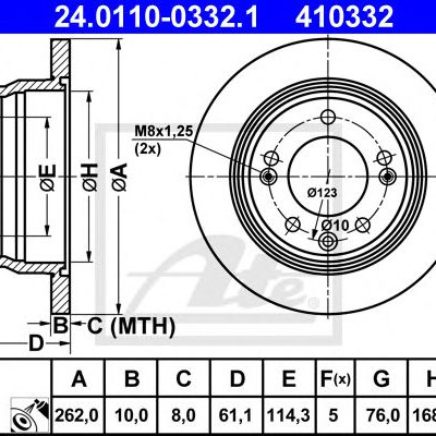 Kočioni disk ATE 24.0110-0332.1