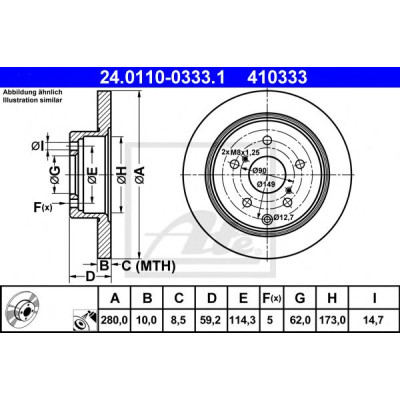 Kočioni disk ATE 24.0110-0333.1