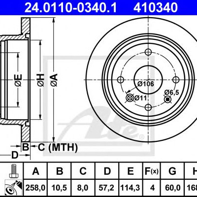 Kočioni disk ATE 24.0110-0340.1
