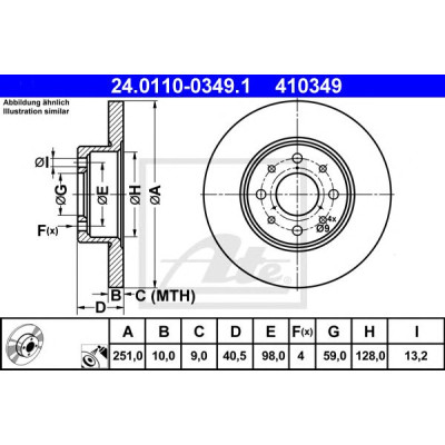 Kočioni disk ATE 24.0110-0349.1