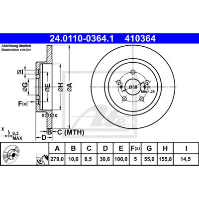 Kočioni disk ATE 24.0110-0364.1
