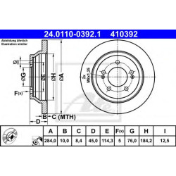 Kočioni disk ATE 24.0110-0392.1