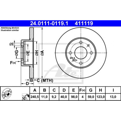 Kočioni disk ATE 24.0111-0119.1