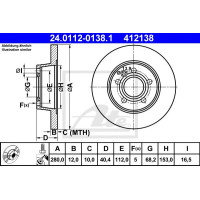 Kočioni disk ATE 24.0112-0138.1