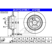 Kočioni disk ATE 24.0112-0180.1