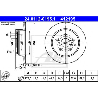 Kočioni disk ATE 24.0112-0195.1