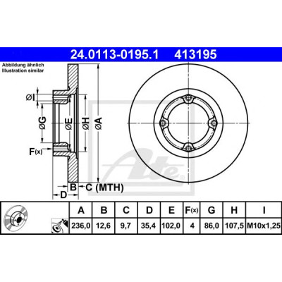 Kočioni disk ATE 24.0113-0195.1