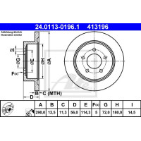 Kočioni disk ATE 24.0113-0196.1
