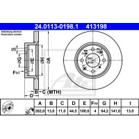 Kočioni disk ATE 24.0113-0198.1