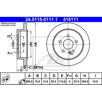 Kočioni disk ATE 24.0115-0111.1