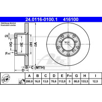 Kočioni disk ATE 24.0116-0100.1
