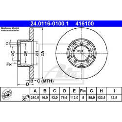 Kočioni disk ATE 24.0116-0100.1