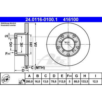 Kočioni disk ATE 24.0116-0100.1