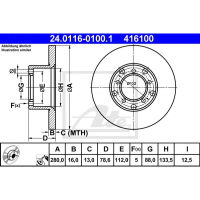 Kočioni disk ATE 24.0116-0100.1