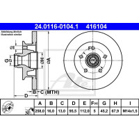Kočioni disk ATE 24.0116-0104.1