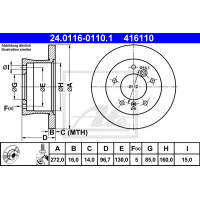Kočioni disk ATE 24.0116-0110.1
