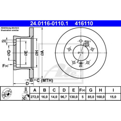 Kočioni disk ATE 24.0116-0110.1