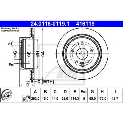 Kočioni disk ATE 24.0116-0119.1