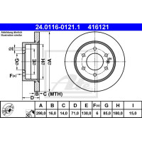 Kočioni disk ATE 24.0116-0121.1