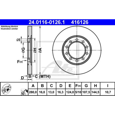 Kočioni disk ATE 24.0116-0126.1