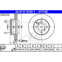 Kočioni disk ATE 24.0117-0105.1
