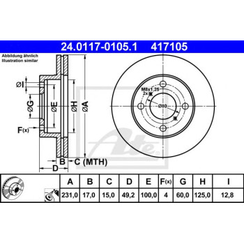 Kočioni disk ATE 24.0117-0105.1